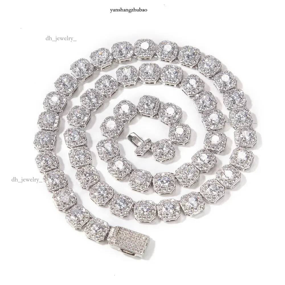 Necklace bracelet Moissanite Dia Custom Vvs Cuban k S Sier 8mm 12mm Large Tennis Chain Solid Back Hiphop