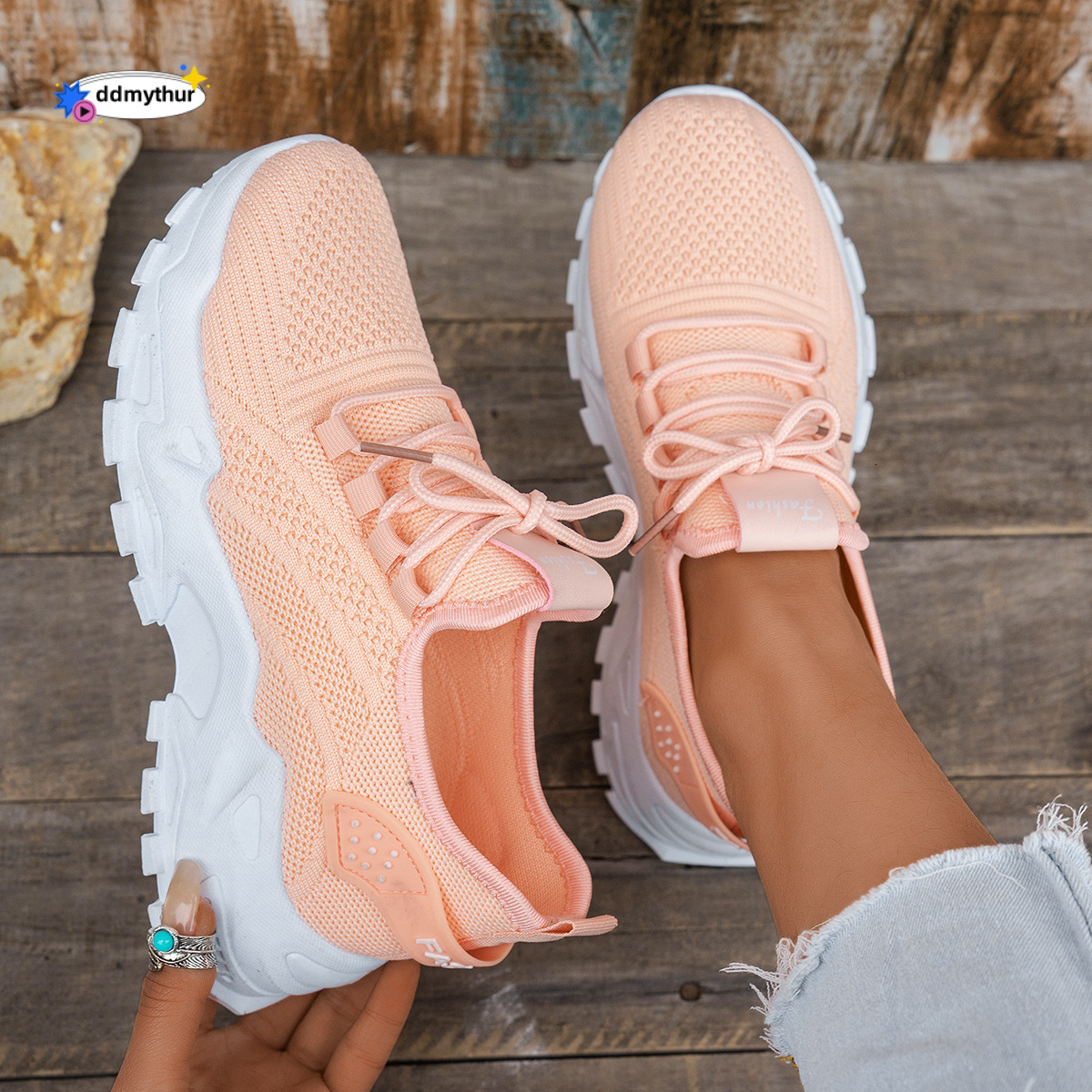 Dad's fly woven mesh 2025 new four season women's shoes, versatile, thin, breathable, sports and leisure 43 ddmythur