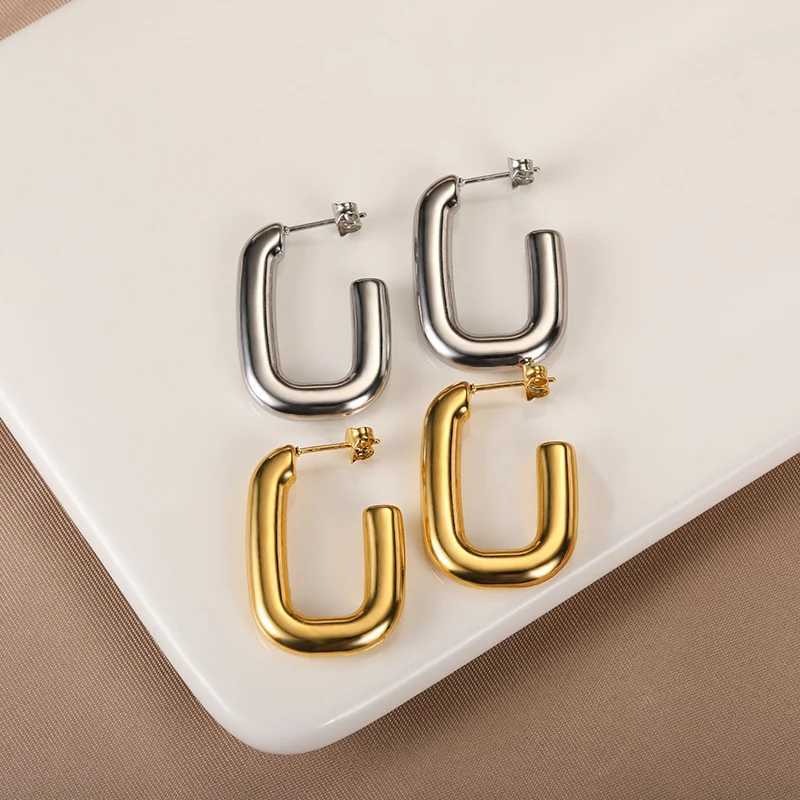 Classic Stainless Steel Women Earrings Trendy Gold Color Small Large Circle Hoop Earing Punk Hip Hop Jewelry Accessories Y250510