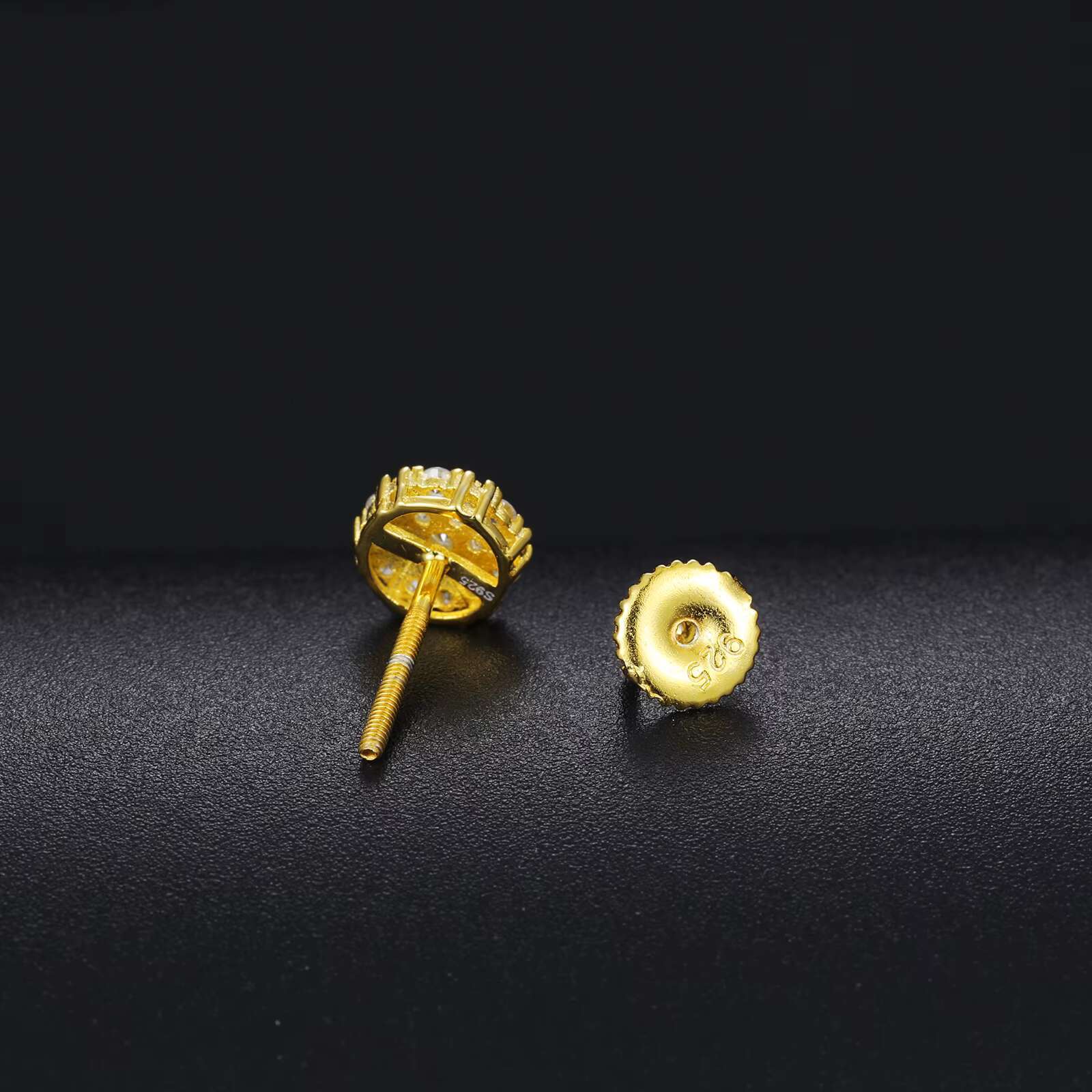 Factory Wholesale Hiphop Jewelry 925 Sterling Silver VVS Moissanite Diamond Halo Stud Earrings for Men Women