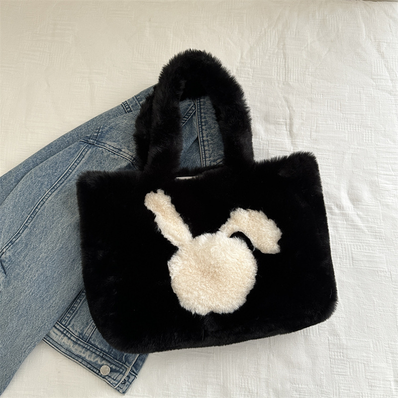 Brand High Quality New Style Free Delivery Designer Bag Plush For Women Large Capacity 2025 New Autumn And Hand Held Shoulder Winter Plush Bag Commuti