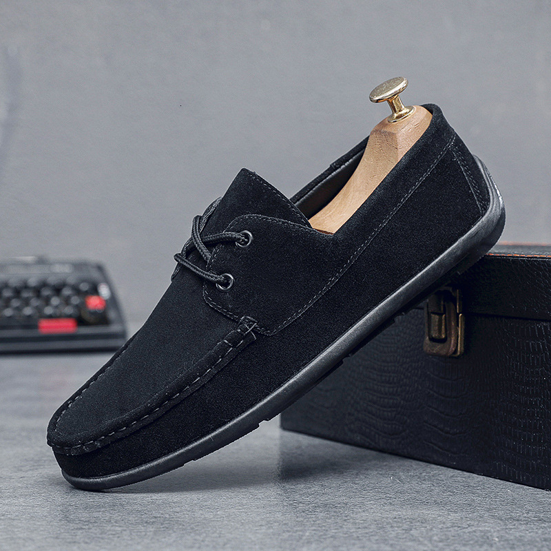 New Bean Matte Leather Casual Versatile Men S Korean Edition Youth Trend Driving Casual Shoes Anti Slip Lazy Shoes Ddmysaturn