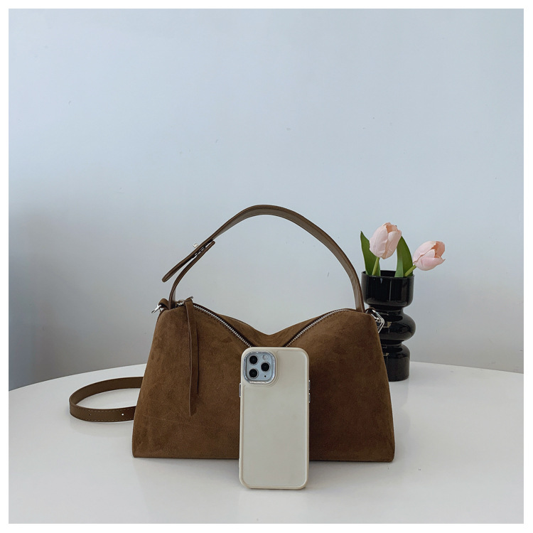 New matte leather underarm bag women's soft bag shoulder handbag bag large capacity oblique span bag