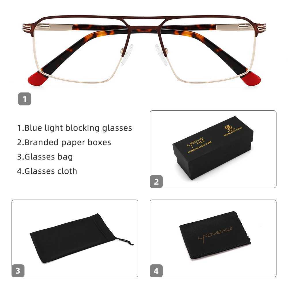 Classic Mens Square Frames Anti-blue Light Reading Glasses Myopia Sunglasses Men Photochromic Customized Prescription Glasses W250513