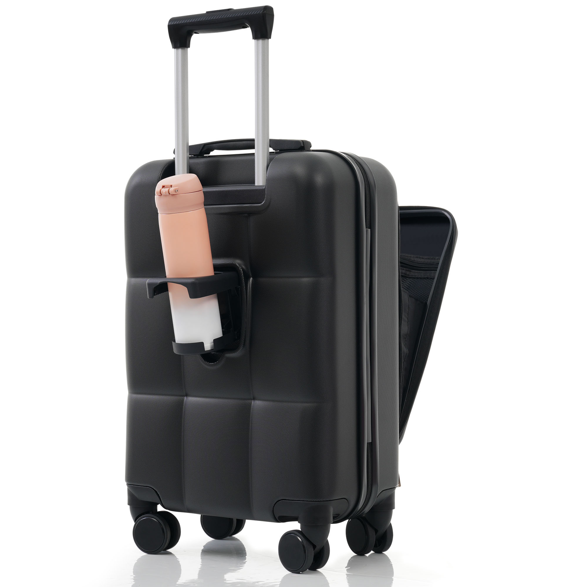 usba port 3piece luggage set frontopening design for easy passport laptop access 20 24 28inch luggage suitable for personal and family travel tsa lock