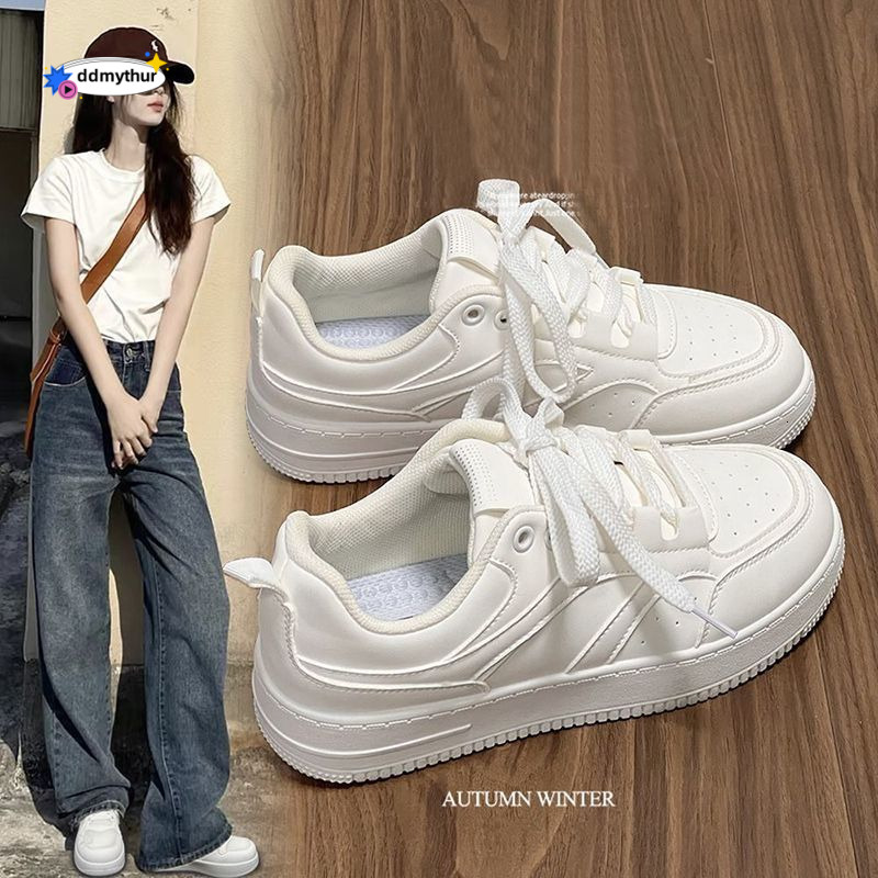 2024 Spring Autumn New Korean Edition Versatile Sports and Leisure Ins Trendy College Style Board Women, White Shoes for Women ddmythur
