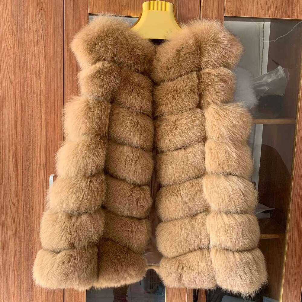 Real women's autumn and winter warm natural jacket raccoon vest genuine fox fur coat high-quality free send