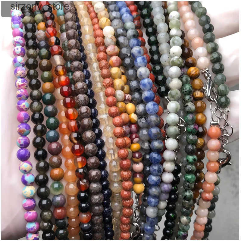 4mm Small Seed Bead Choker Necklace Handmade Natural Stone Opal Agate Crystal Necklace Bohemia Men Women Jewelry LOVERS Gift z250513UBGC