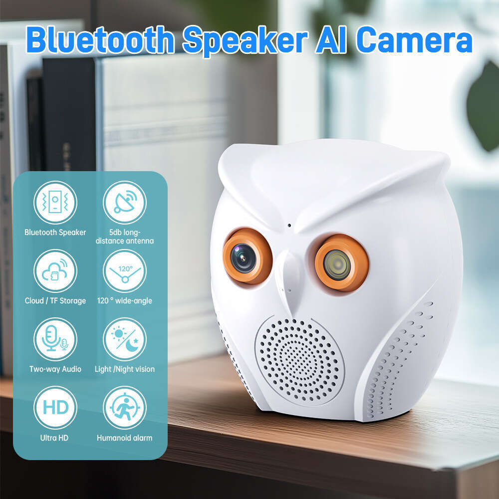 Wifi installation-free home cat Bluetooth audio HD camera owl alarm wide-angle field of view monitoring