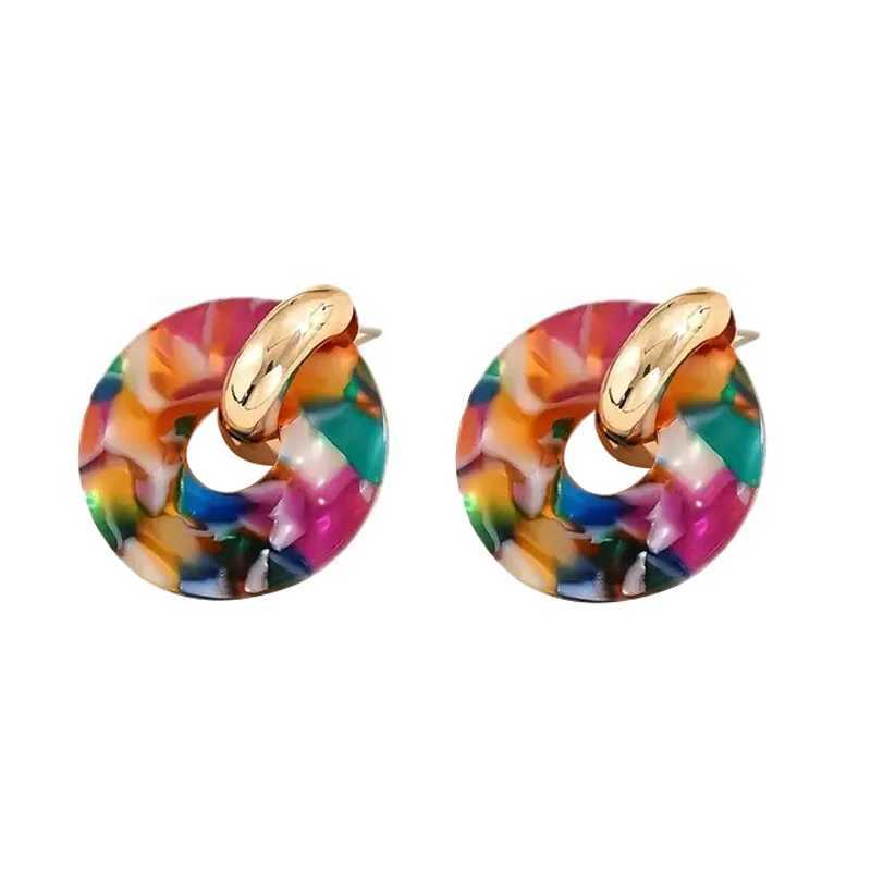 Colorful Metal Post Earrings For Women Resin Fashion Jewelry Trendy New Style Bohemia Holiday Accessories Wholesales Gifts MQ441 Y250510
