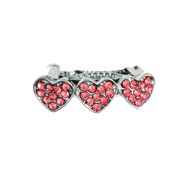 3 Pcs Rhinestone Heart Dog Hair Clips Decorative Bobby Pins for Puppies Durable Pet Accessories Elegant Hairpins for Dogs and Cats,Photography Hair Pr