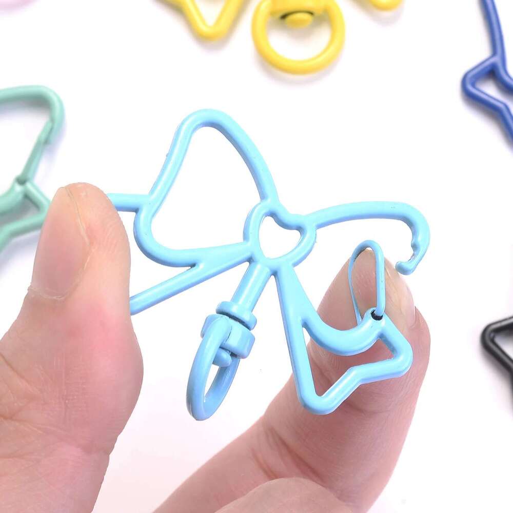 5Pcs 33X39mm Bowknot Shape Spring Lobster Metal Mix Keychain Clasps Hook For Diy Keyring Bag Doll Pendant Jewelry