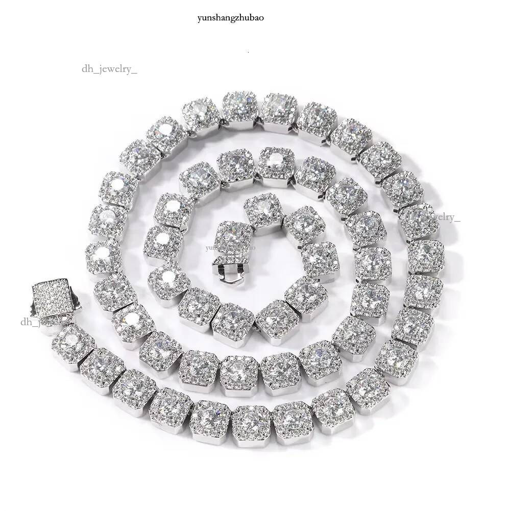 Hip Hop White Gold Micro 10MM Clustered Tennis Chain Necklace for Men Ice Chains Jewelry