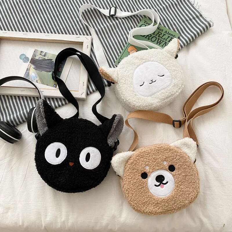 Japanese Style Kawaii Cartoon Plush Shoulder For Women New Crossbody Bag Small Phone Purse Bolsa Feminina