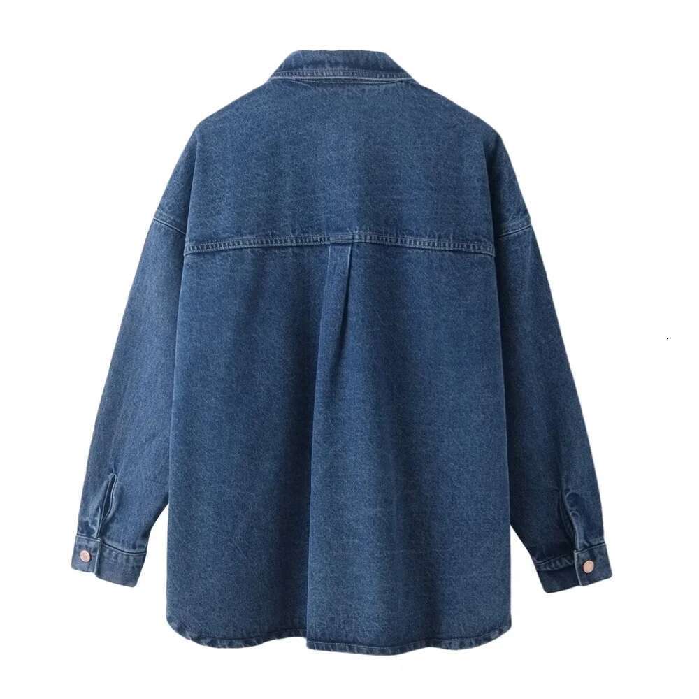 Taop&Za Autumn New Product Women's Fashion Leisure Versatile Collar Long Sleeve Three Dimensional Pocket Cowboy Clothes