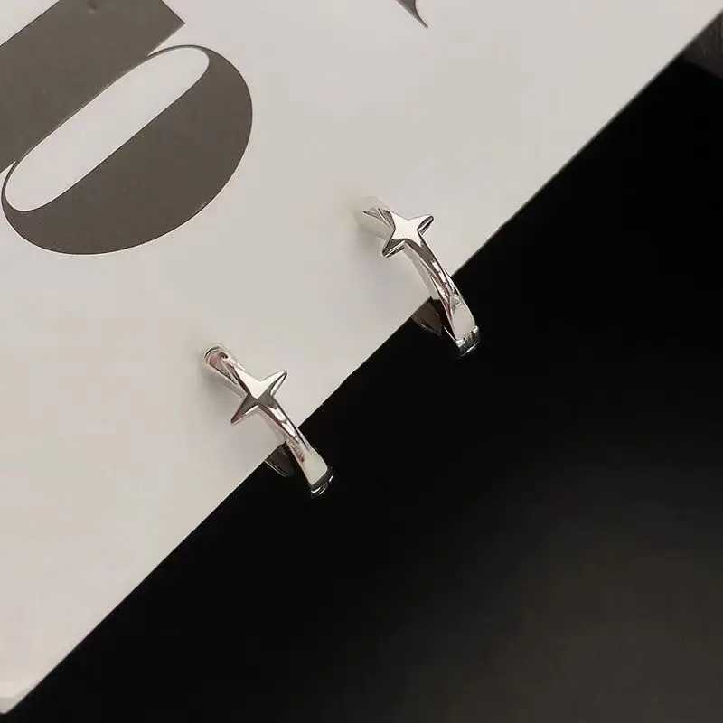 Korean Trend Teenage Earrings Unisex Stainless Steel Simple Small Cross Star Earrings Man Unusual Punk Jewelry Y250510