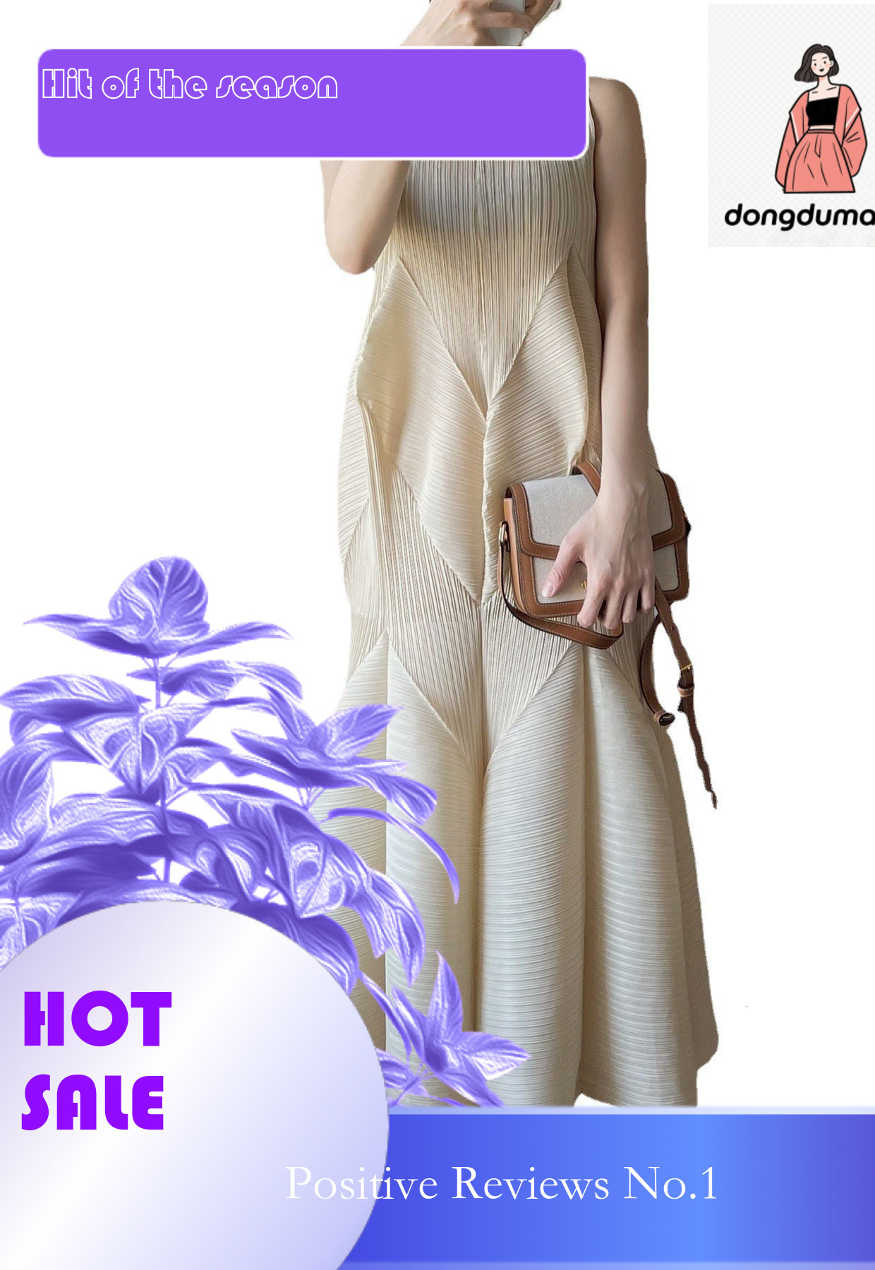 dongdumaoyi Wow/sample/OEM Miyake cake skirt pleated dress women's short sleeved style niche temperament flower