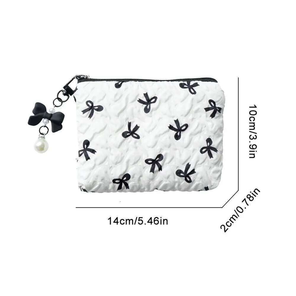 1PC Color Bow Canvas Large Capacity Lipstick Air Cushion Storage Women's Makeup Bag Commuter Handbag Travel Toiletry Bags