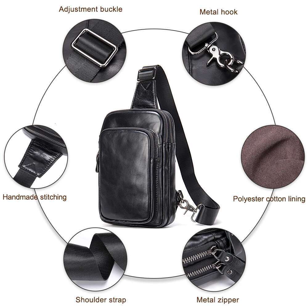 Designer Bag 2025 Leather Men's Crossbody Superior Sense Outdoor Top Layer Cowhide Shoulder Chest Bag Luxury Bag