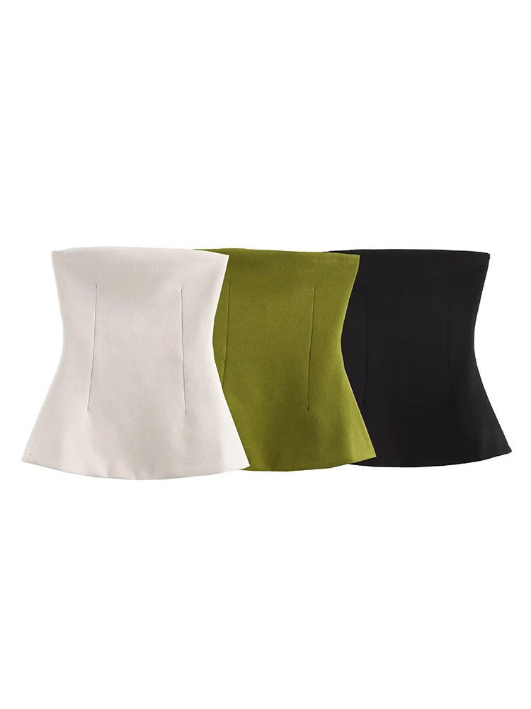 ZAJIA2005 womens clothing European and American style color selection slim simple doublesided cloth chest wrap top 250513