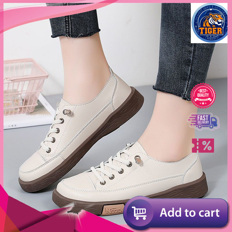 Ddmytiger New White Shoes Sports Breathable And Versatile Flat For Women Soft Soled Casual Single Outdoor Shoes