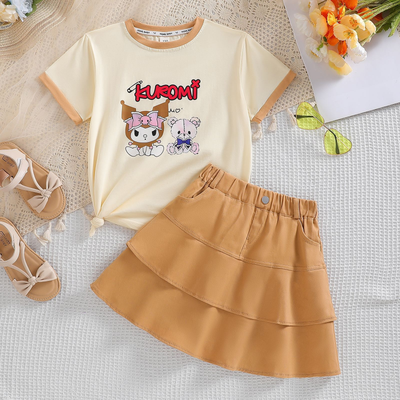 DISNEY Frozen Elsa princess baby designer clothes kids clothes Girls' summer outfit short-sleeved shorts set for children.