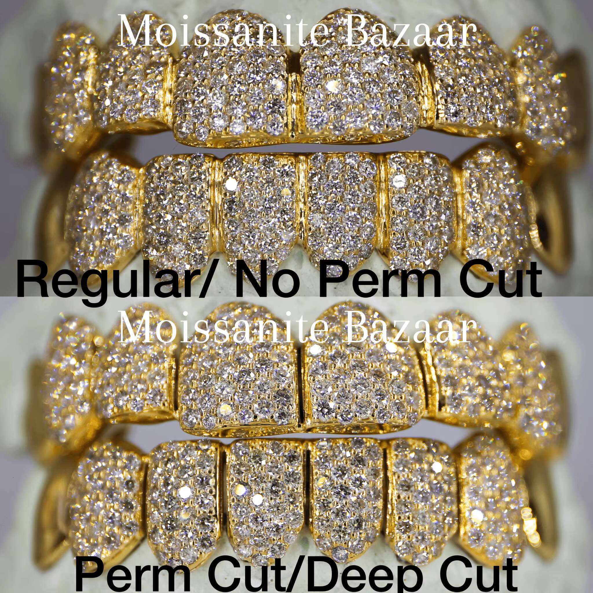 Custom Moissanite Grillz Iced Out Teeth for Men and Women Hip Hop Diamond Cut Top Bottom Gold Silver Tooth Caps
