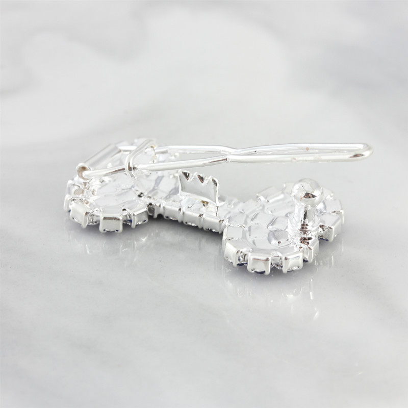 4 PCS Luxury Crystal Rhinestone Dog Bone Hair Clips, Pet Grooming Hair Products, Photography Hair Accessories Props, Christmas Party Hair Accessories 