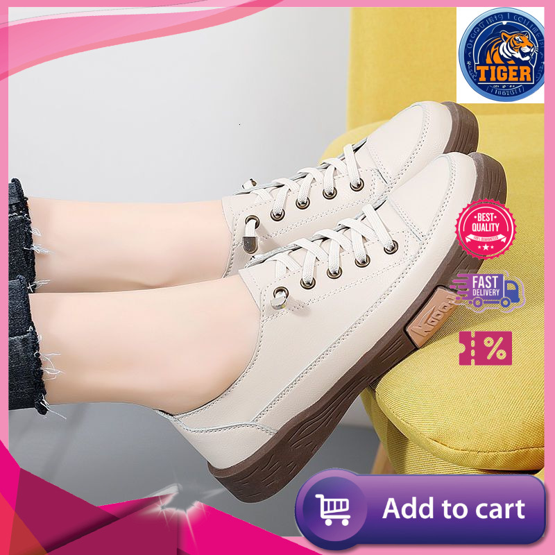 Ddmytiger New White Shoes Sports Breathable And Versatile Flat For Women Soft Soled Casual Single Outdoor Shoes