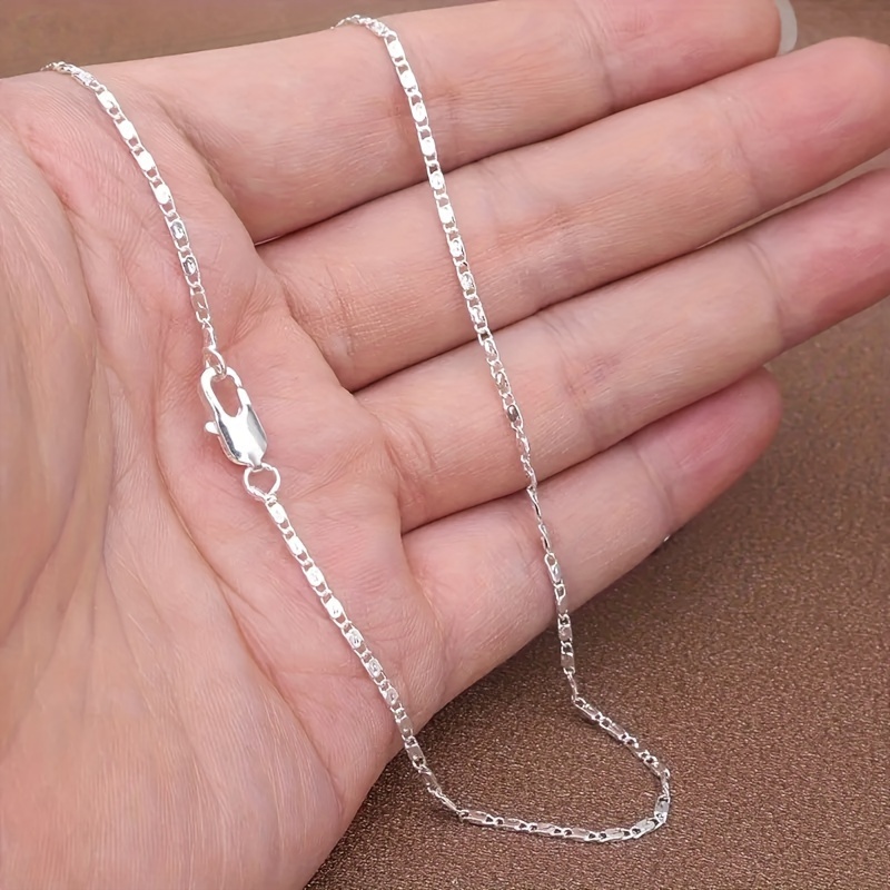 Sophisticated Ladies' Neckwear: Premium Quality Fine Silver Link Chains Available in Multiple Sizes