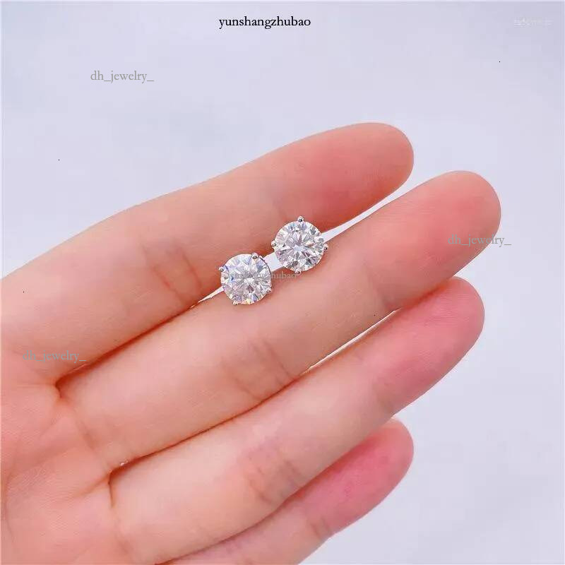 Stud Earrings 0.2-4CT 3-8mm Moissanite Screwback Women Sterg Sier 14K Gold Plated Moisanite Solitaire Pass