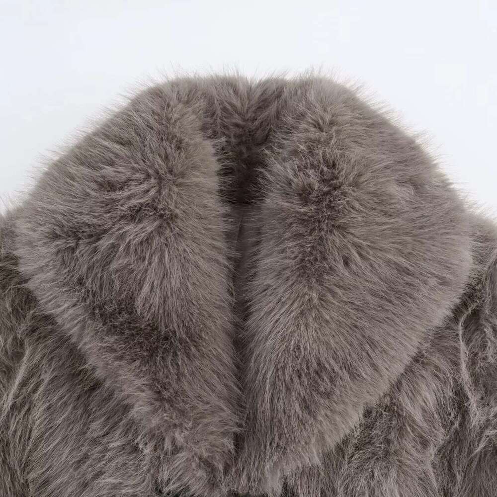 European and American new fashion versatile lapel imitation fur western style warm jacket