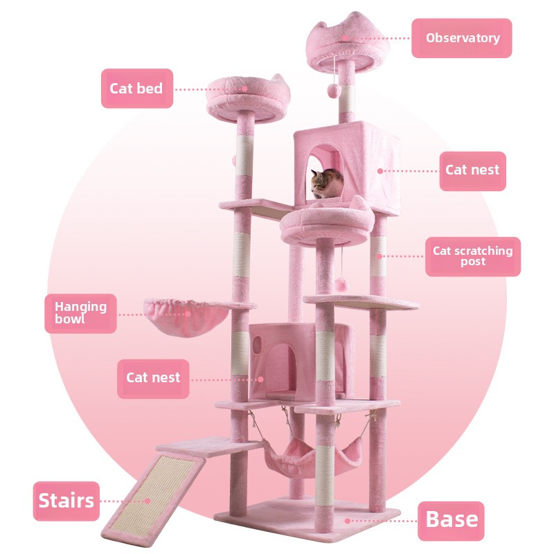 Folding board cat climbing frame, comfortable cat bed with large space, scratch-resistant and wear-resistant, fully functional and high-quality plush