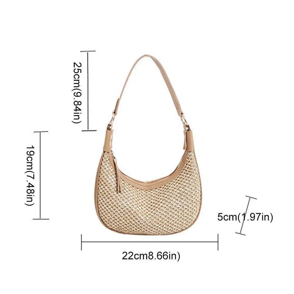 Casual Summer Woven Straw Designer Bohemian Single Shoulder Leisure Vacation Crossbody Hobo Bag Ladies/Girls