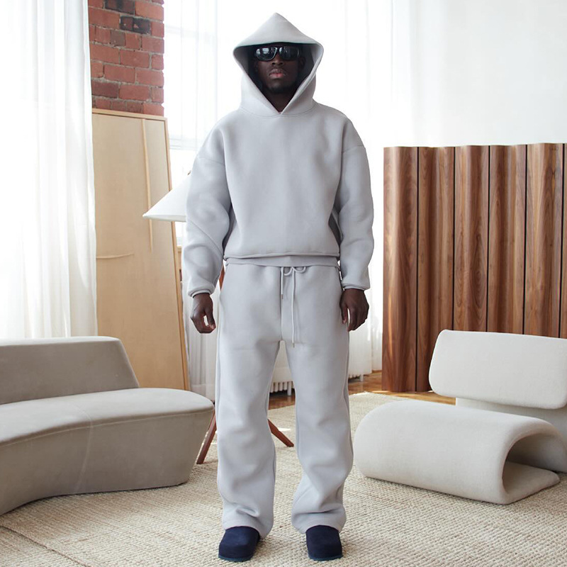 Men's Tracksuits 2025 American Winter Couple Hoodies 2 Piece Sets Loose Coats Drawstring Pants Vintage Men Sportswear Oversized Party