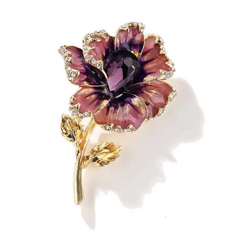 Luxury Crystal Rhinestones Flower Brooch Pin for Women Accessories