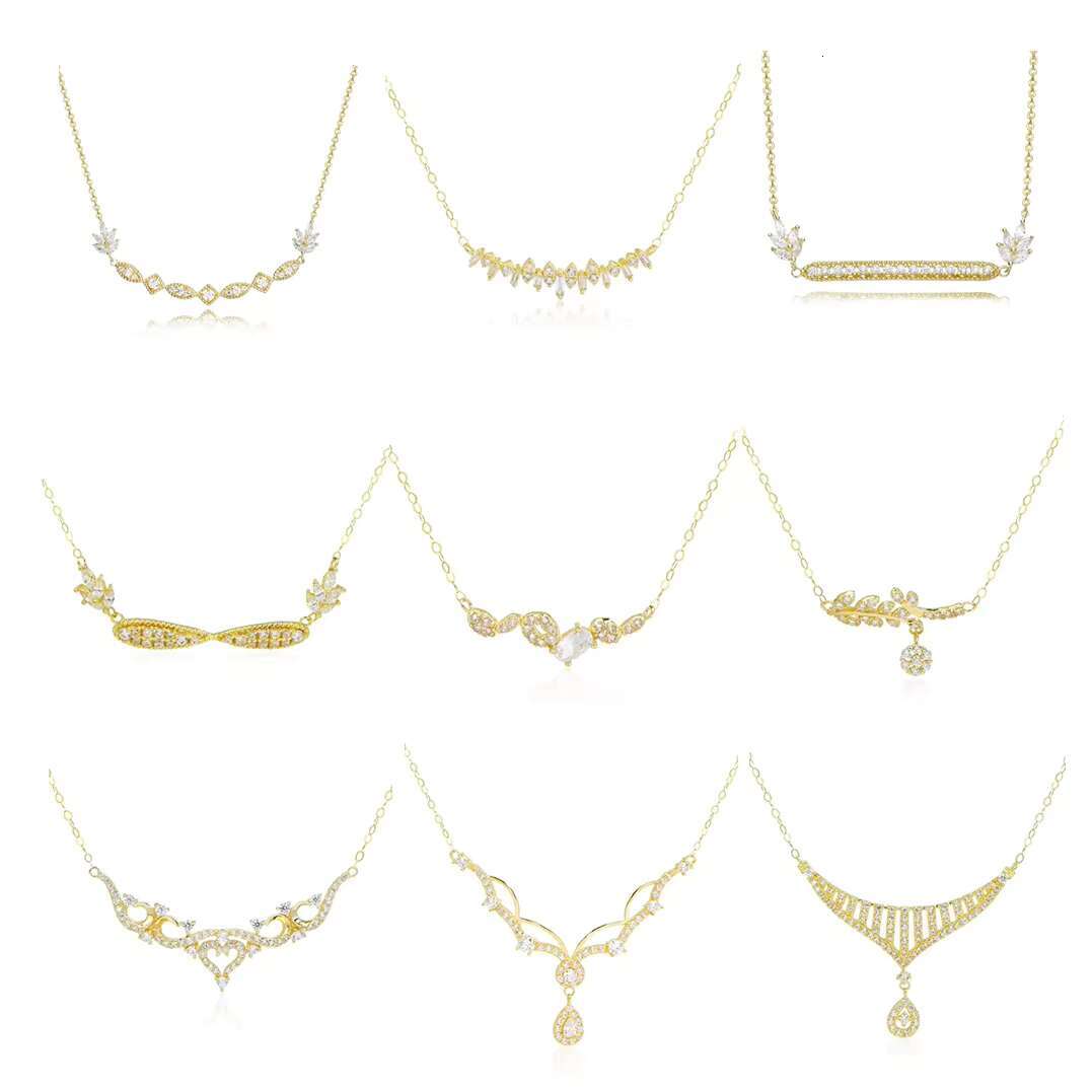 Luxurious classic real gold pendant necklace, suitable for elegant and fashionable women's boutique jewelry design