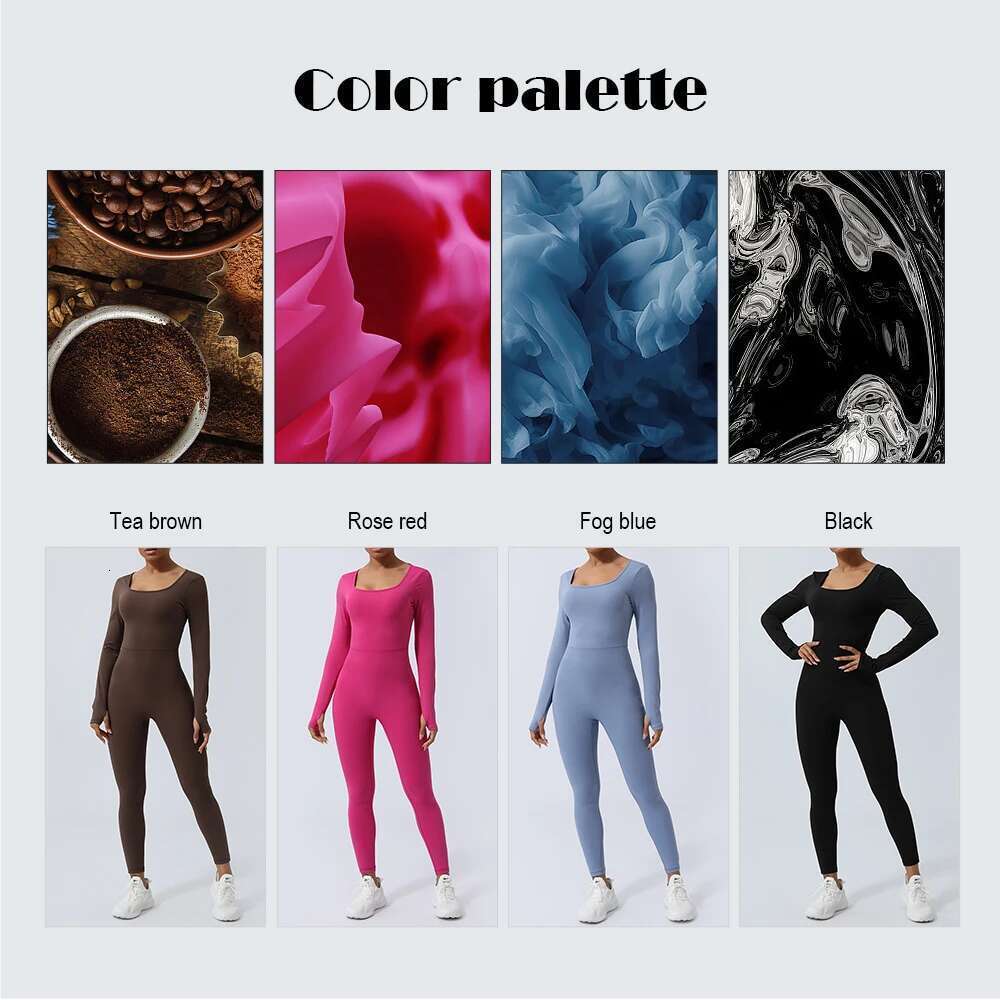 Women Fiess Jumpsuit Backless Long Sleeve Tights Yoga Running Training With Padded Sport Set