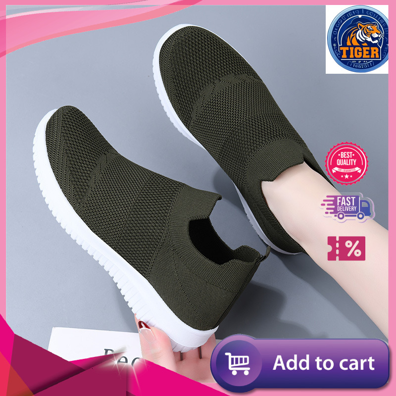 Ddmytiger One Step Women S Mom Summer Flying Weave Breathable Single Lightweight Soft Sole Elderly Mesh Sports Shoes Outdoor Shoes