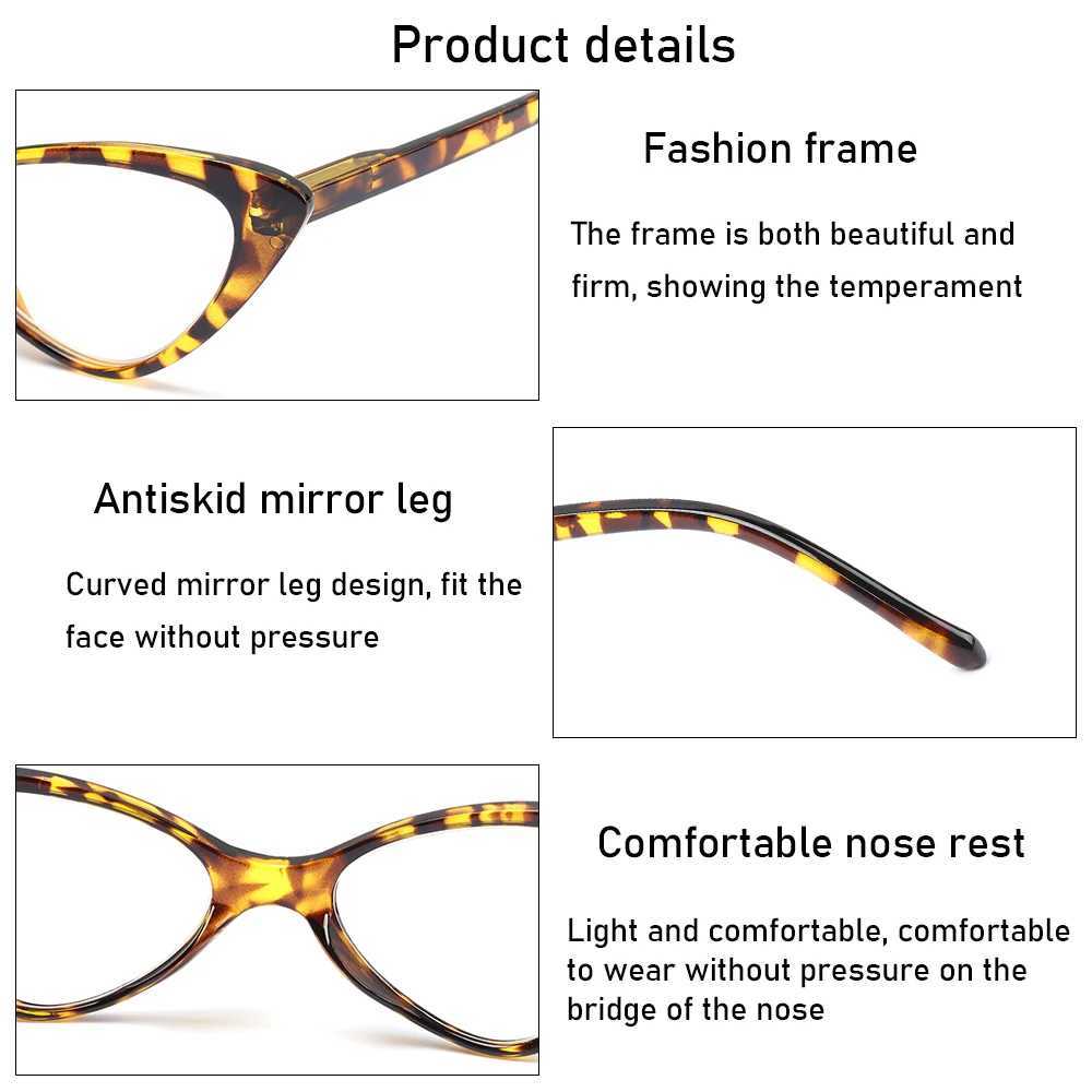 Fashion Cat Eyes Reading Glasses Ultralight Small Frame Clear Lens Presbyopic Eyeglasses For Women Men With +1.0 to +4.0 W250513