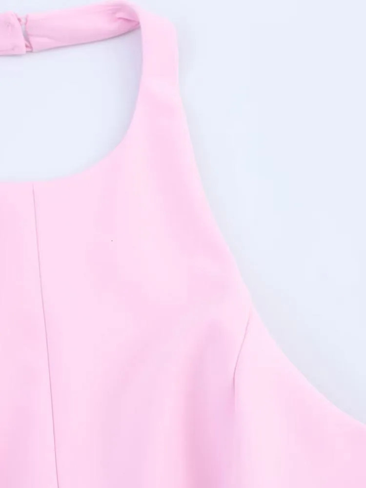 Women Summer Camis Tank Tops Fashion Sweet Halter Solid Backless Female Elegant Street Sexy Top Clothing 250513