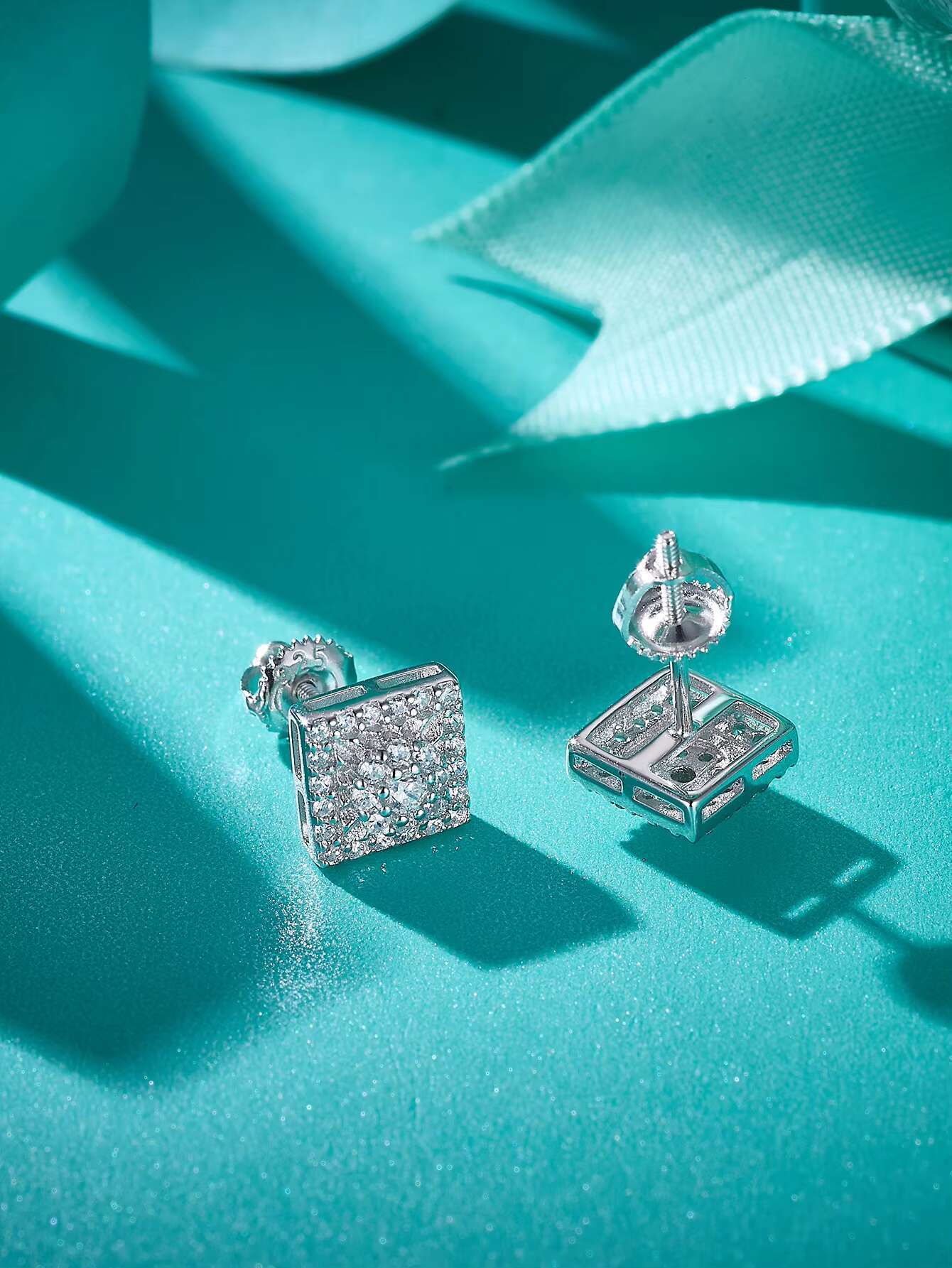 Luxury Jewelry Classic Screw Back Hip Hop 925 Sterling Silver Vvs Moissanite Diamond Stud Earrings
