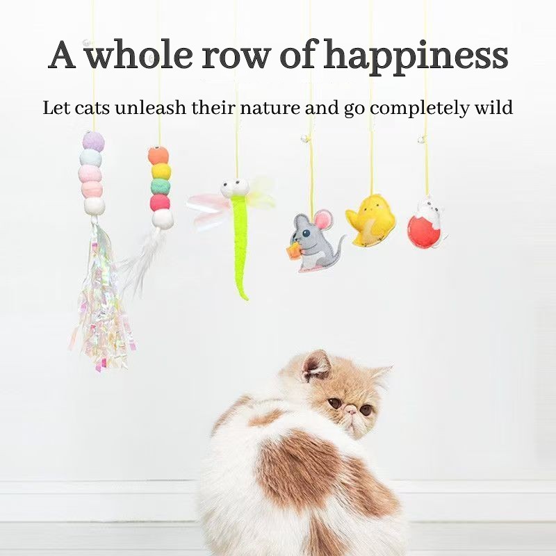 Elastic Swinging Pet Toy for Cats Easy-to-Hang Interactive Playtime Accessory