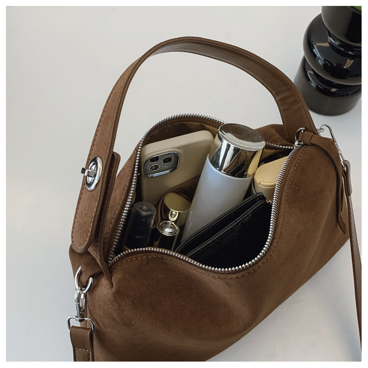 New matte leather underarm bag women's soft bag shoulder handbag bag large capacity oblique span bag