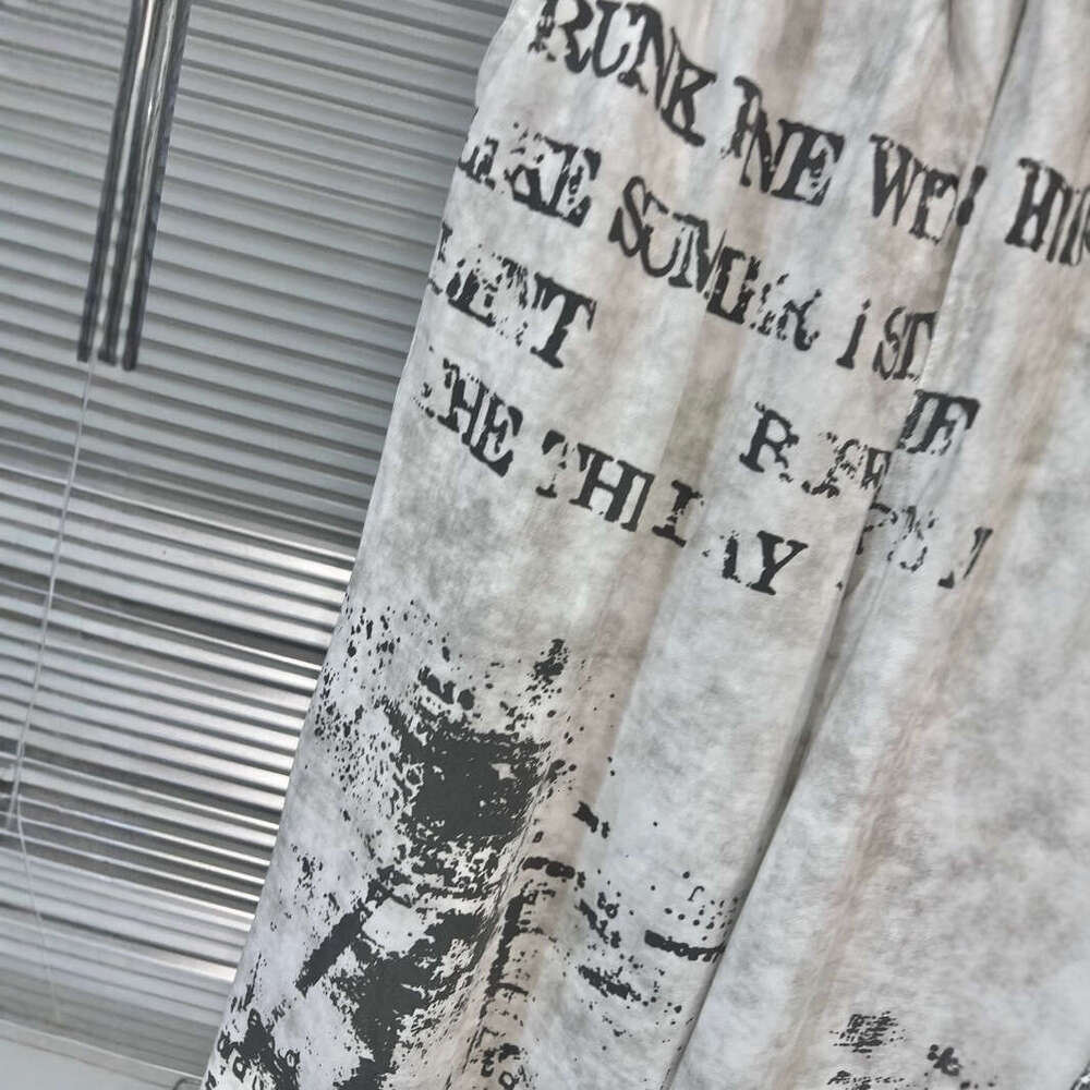 2025 Summer New Printed Versatile Vintage Letter Belt Pants