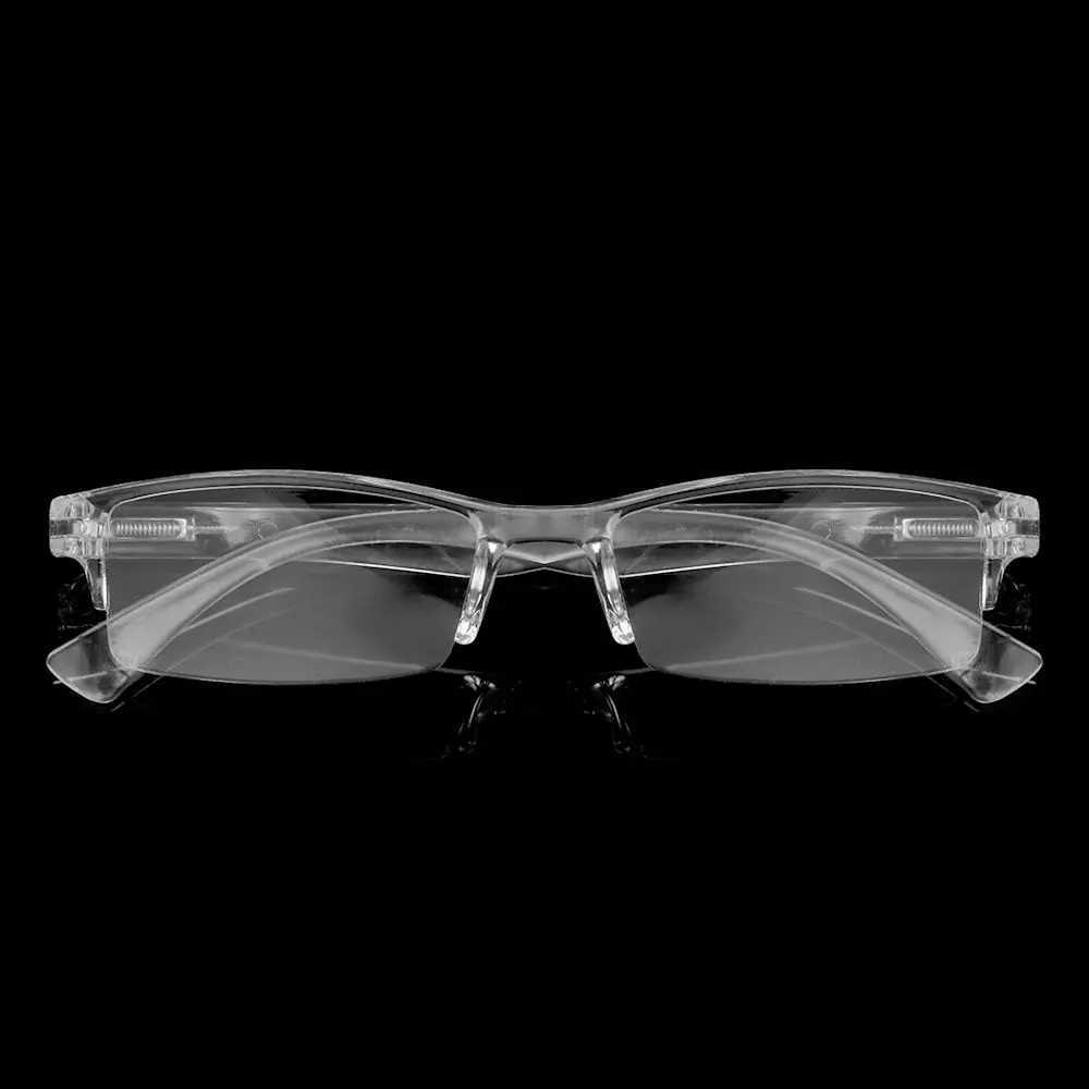 Vintage Transparent Silver Resin Lens Plastic Resin Lens Frame Flat Mirror Eyewear Presbyopic Glasses Reading Glasses W250513