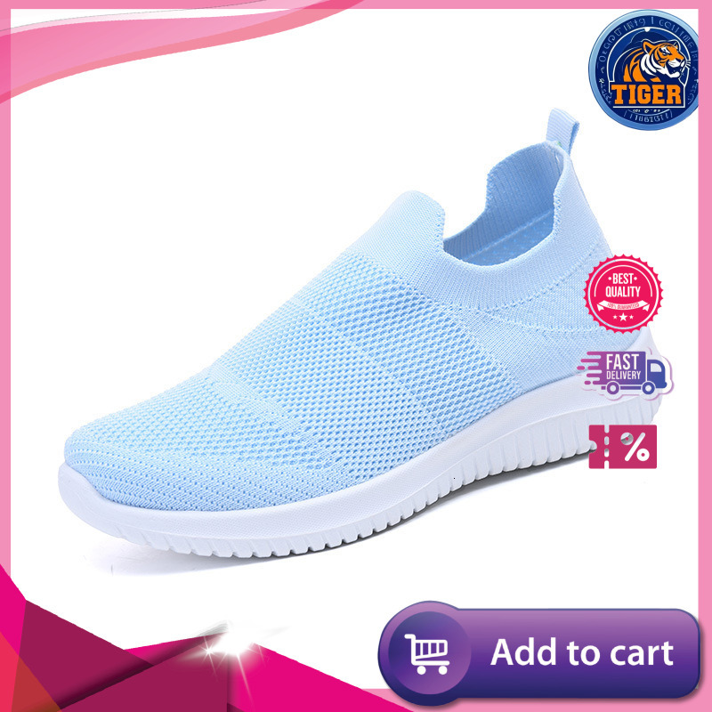 Ddmytiger One Step Women S Mom Summer Flying Weave Breathable Single Lightweight Soft Sole Elderly Mesh Sports Shoes Outdoor Shoes