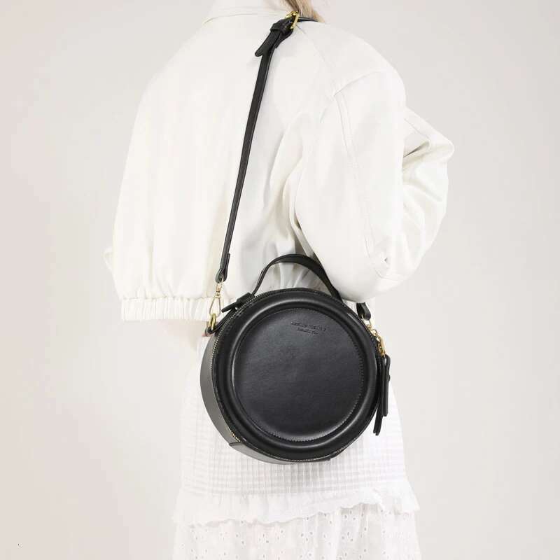 Round Leather Crossbody For High Quality Handbags Women Bags Designer Shoulder Bag Female Retro Clutch Purses