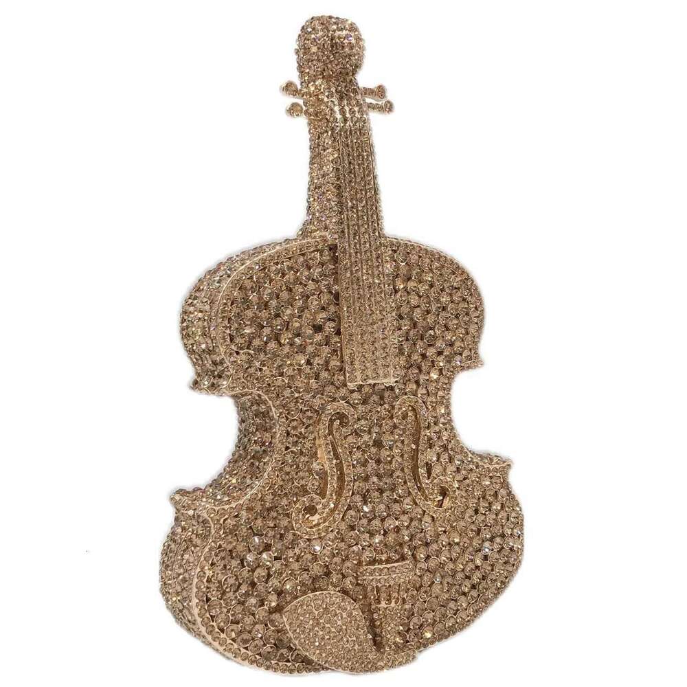 Designer Bag 2025 New Design Violin Dia Deluxe Rhinestone Clutch Birthday Party Dinner Bag Luxury Bag
