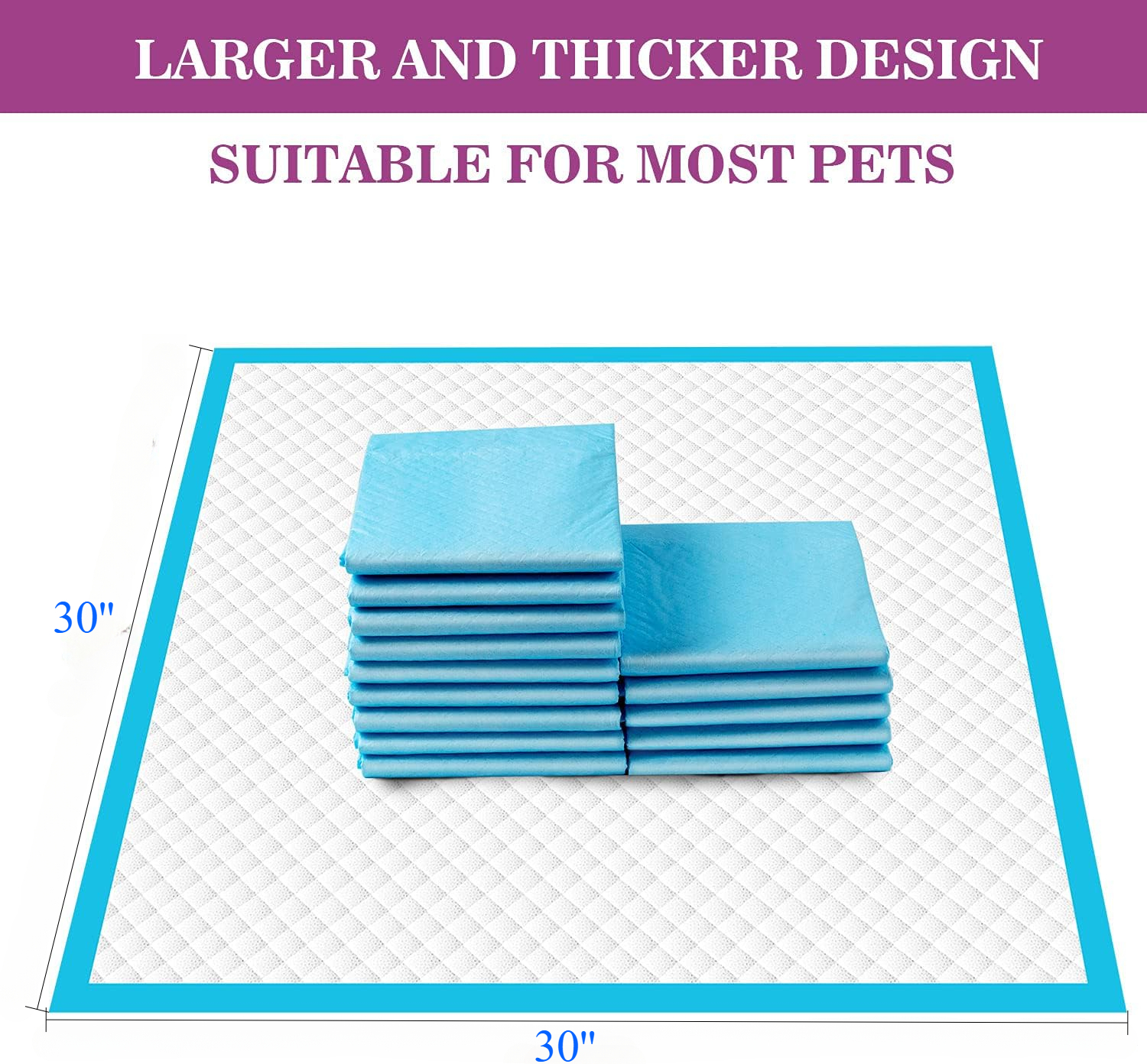 Extra-Large Super-Absorbent Disposable Dog Pee Pads - Pack of 50 for Rapid Drying & Leaky Protection